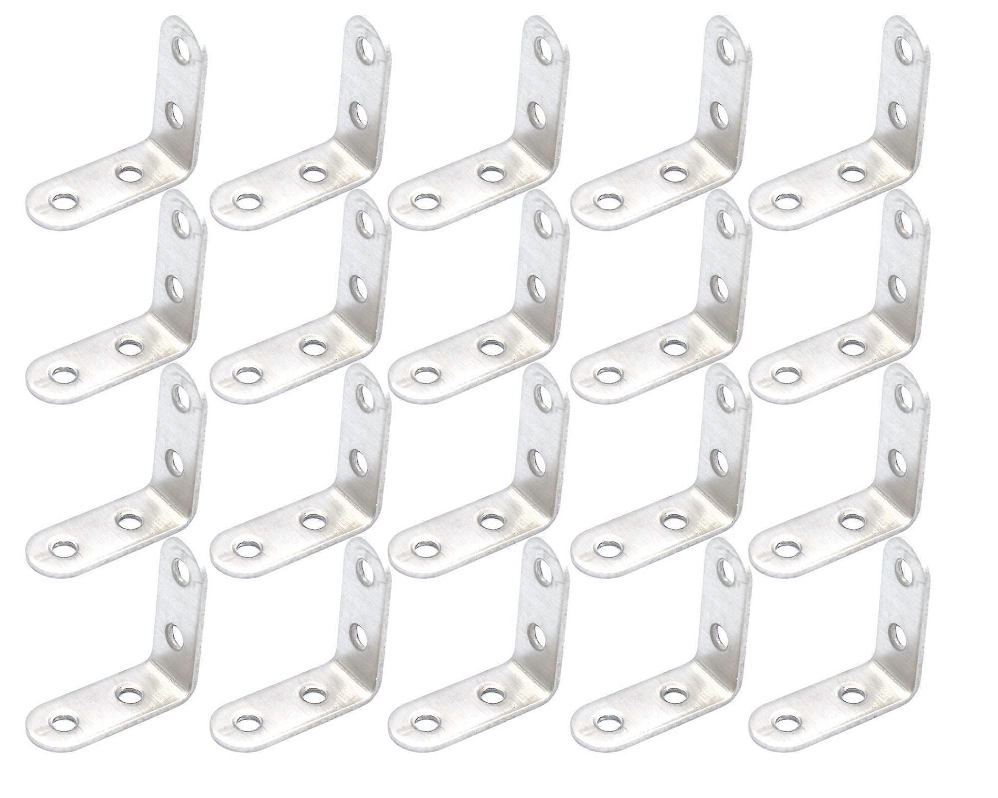 20 Pieces Thick Stainless Steel Angle Code 90 Degree Right Angle Reinforcement Angle Iron Triangle 40mm