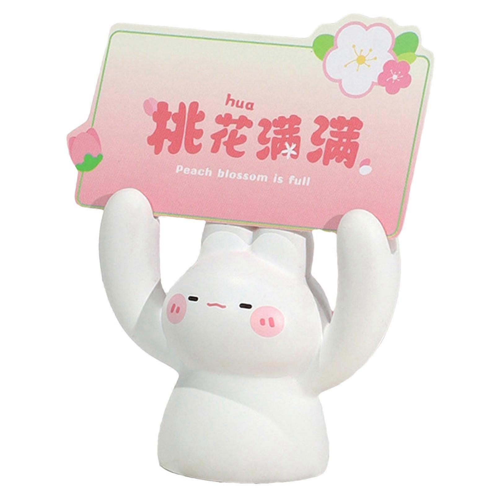 Desktop Cartoon Animal Resin Statue Adorable Creative Shape Mini Size Photo Stand Memo Clip Message Note Holder Jikaix