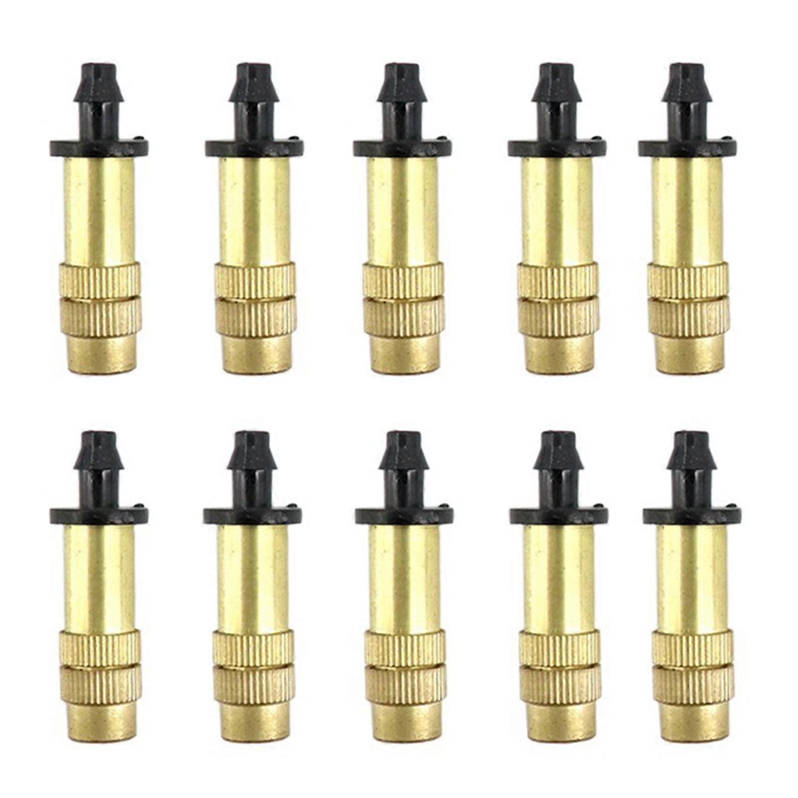 JIKAIX 10Pcs/Set Practical Pressure-proof Spray Nozzle Reliable Adjustable Copper Hose Nozzle for Outdoor