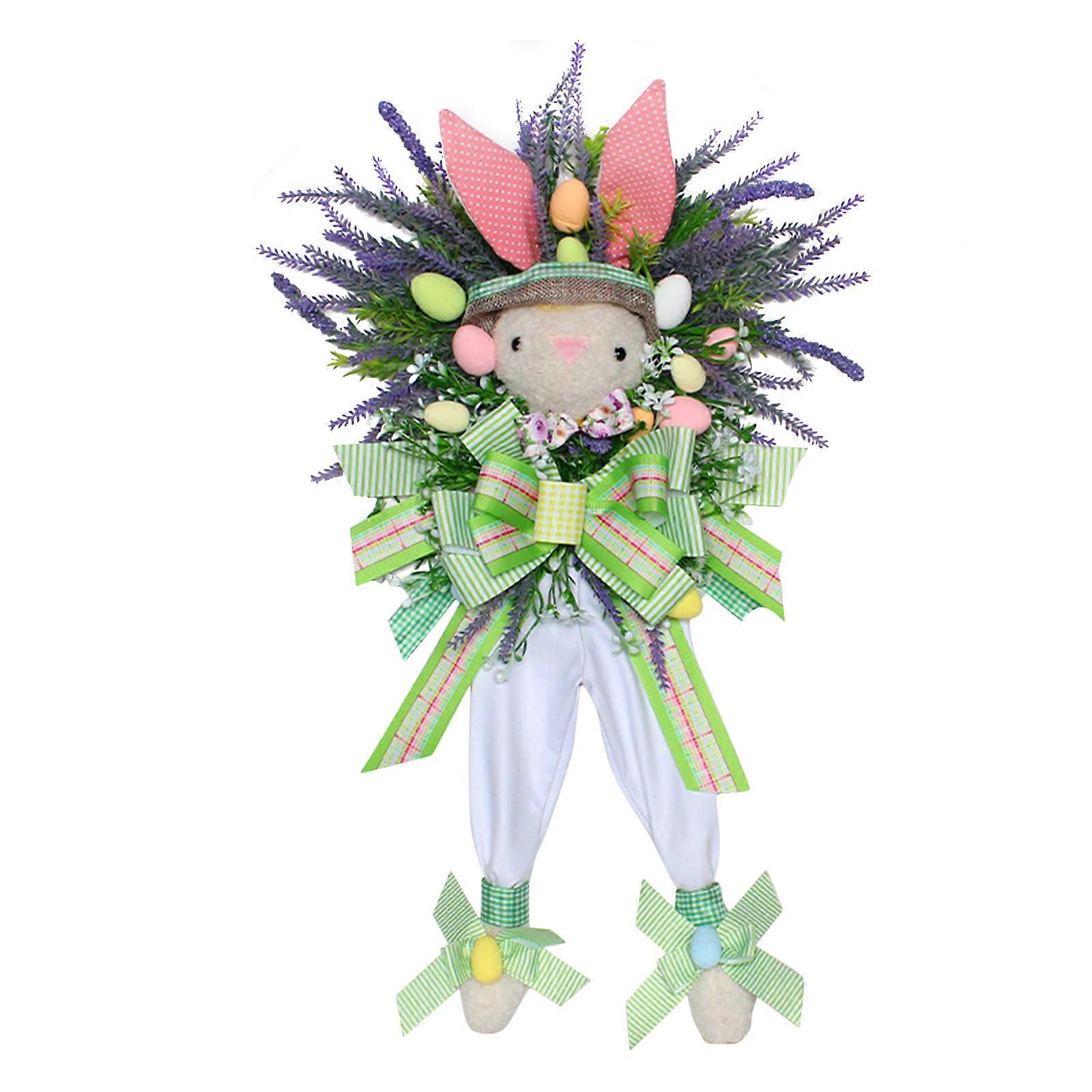 Easter Spring Bunny Rabbit Wreath Decor Front Door Hanging Artificial Decoration