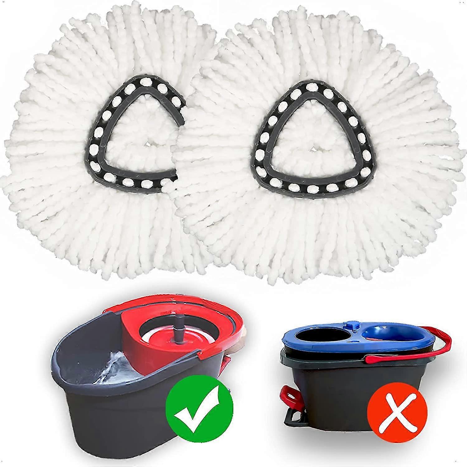2/3 Pack Mop Replace Head Compatible With O Cedar Easywring Spin Mop -microfiber Deep Cleaning  Machine Washable And Easy-to-replace