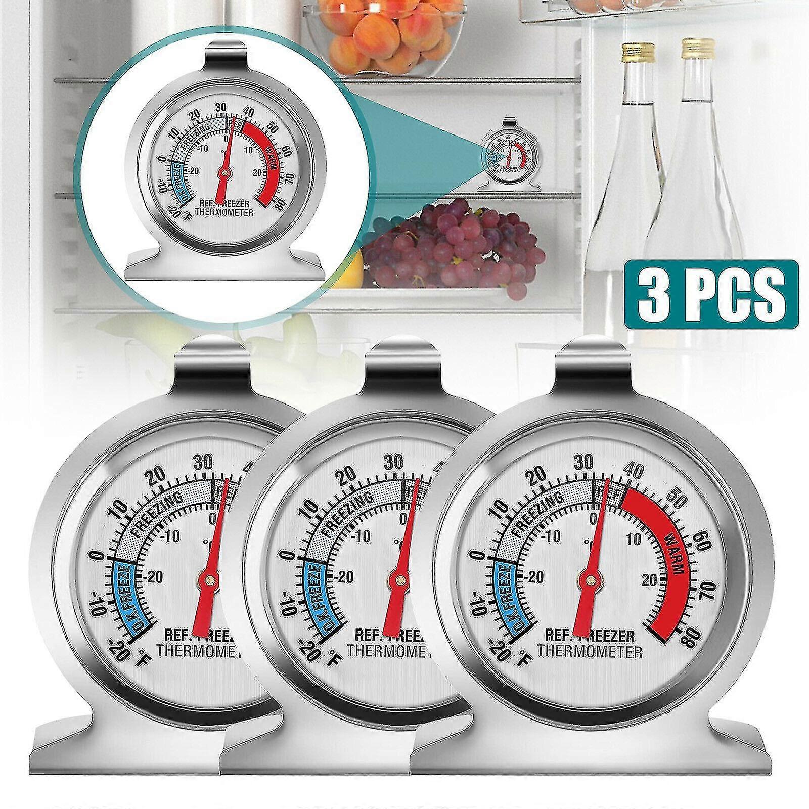3pcs temperature refrigerator freezer dial type thermometer
