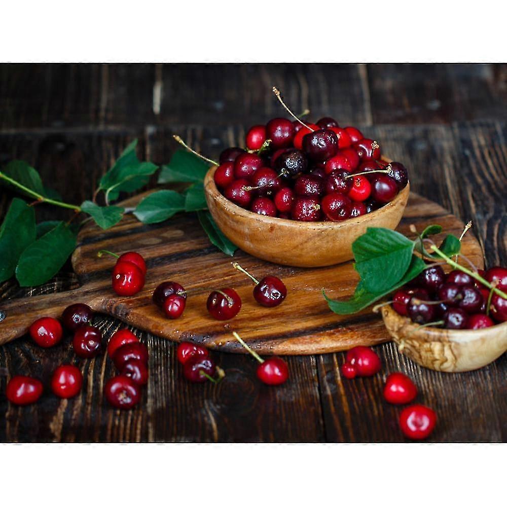 Timanttikirjonta näyttää hedelmäkristallimaalauksen timantti mosaiikki hedelmäkirsikkakuva Strassi