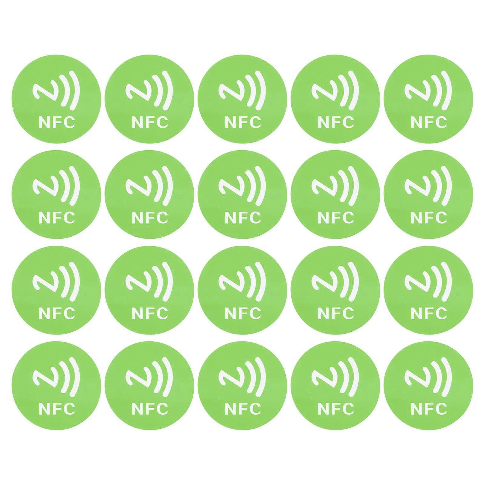 20pcs NFC Stickers 125KHz Anti Interference ID Phone NFC Sticker for Access Control Home Assistant Green