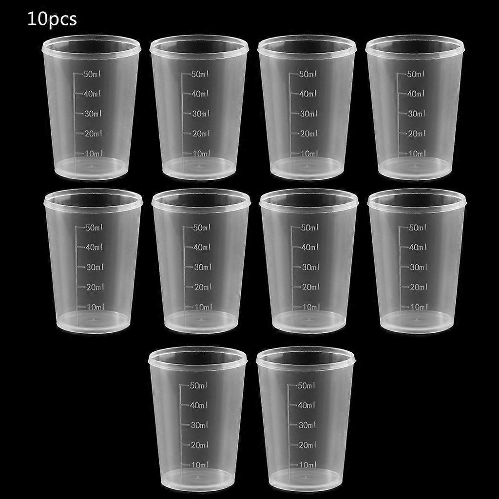 10PCS/Pack 50ml Plastic Mixing Cups Reusable for Measuring Paint Epoxy Resin