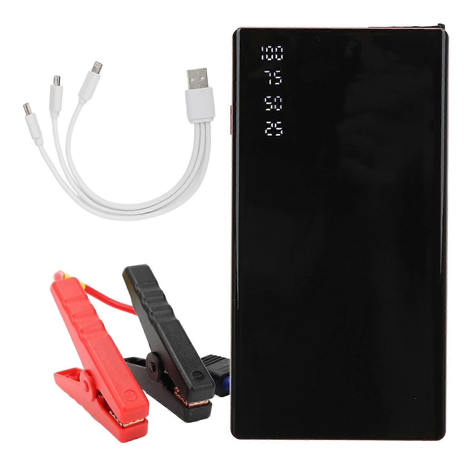 10000mAh Car Jump Starter Smart Digital Display 4 LED Lights QC USB Port for Diesel Vehicles Within 12V 2.0L