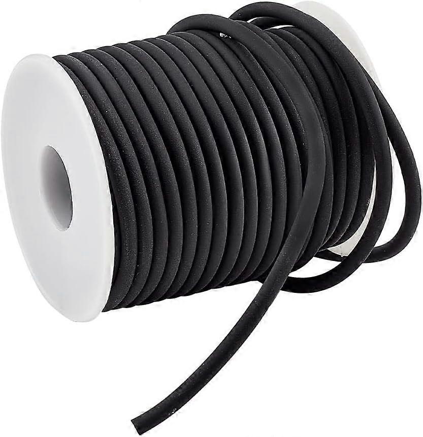 16.4 Yards/15m Solid Rubber Cord 4mm Black White Plastic Rope Rubber Tubing Cord Round Cord Beading Crafting String for DIY Craft Making DIY