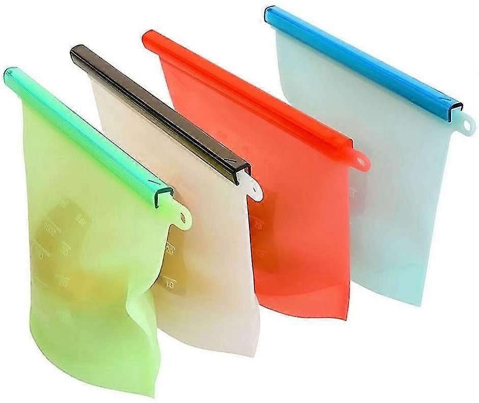 4pcs Silicone Food Bag, Reusable