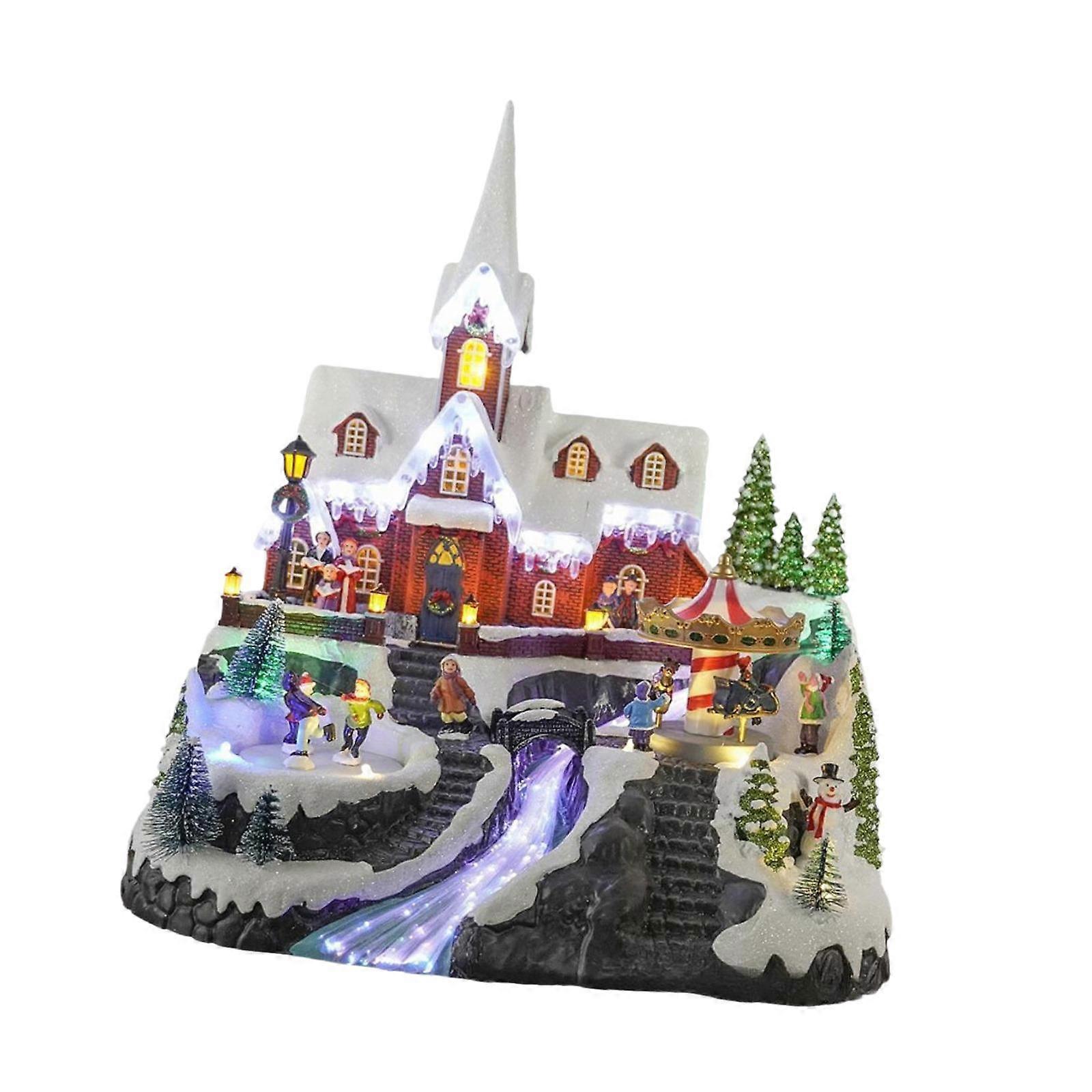 פסלון חג המולד פסל בית הכפר עבור שולחן העבודה של משרד הקבינט