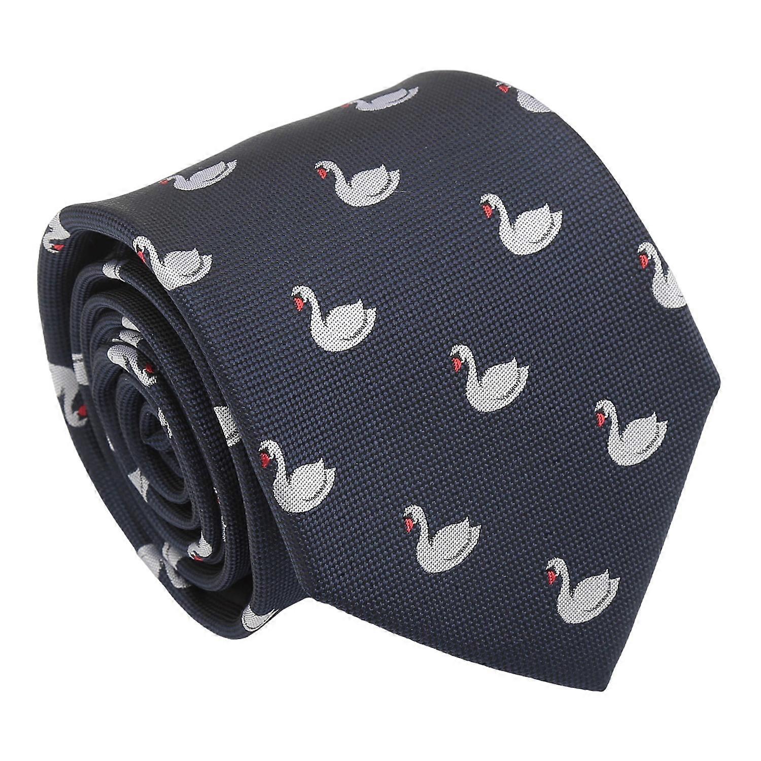 Navy Blue Swan Tie