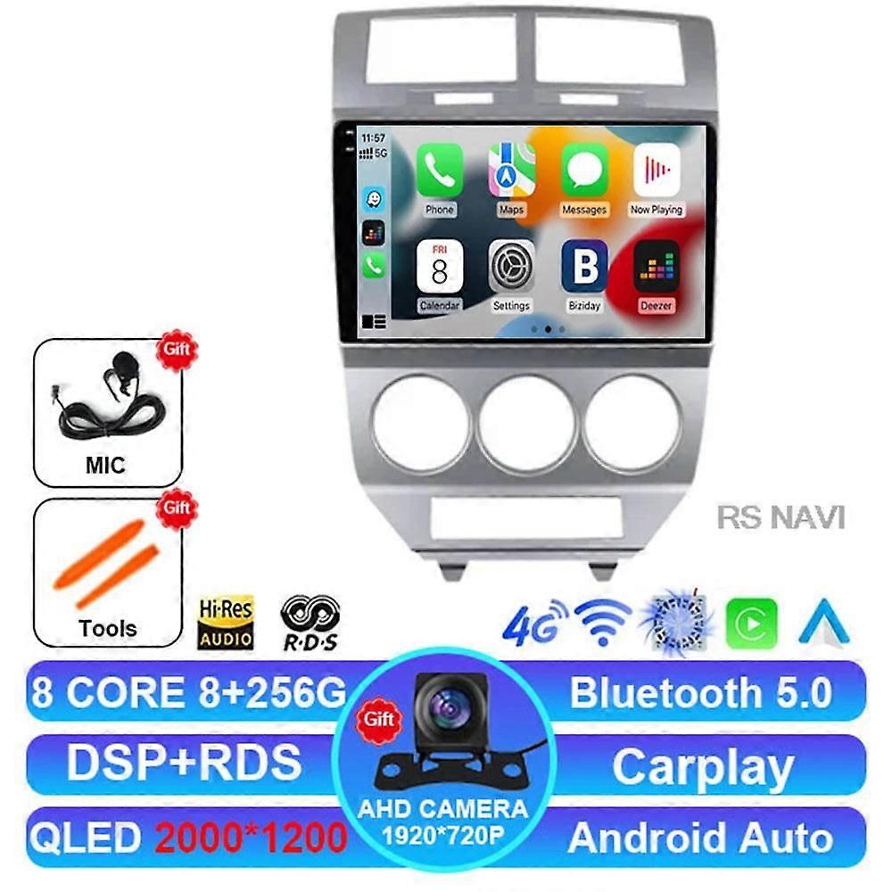 Android 14 Car Radio For Dodge Caliber Jeep Compass 1 Mk Patriot 2006 - 2010 Bt Multimedia Dsp Navigation 5g Wifi Stereo Dvd Gps