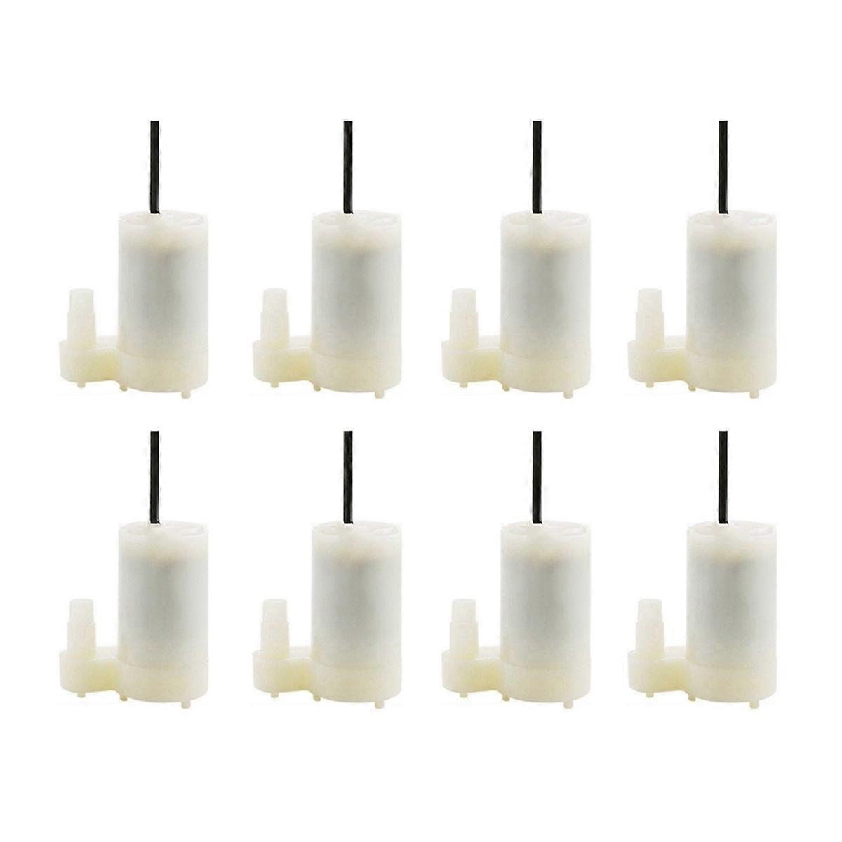 8pcs White Silent Mini Submersible Pump for DC3V 5V for Computer Water Cooling USB Powered Vertical