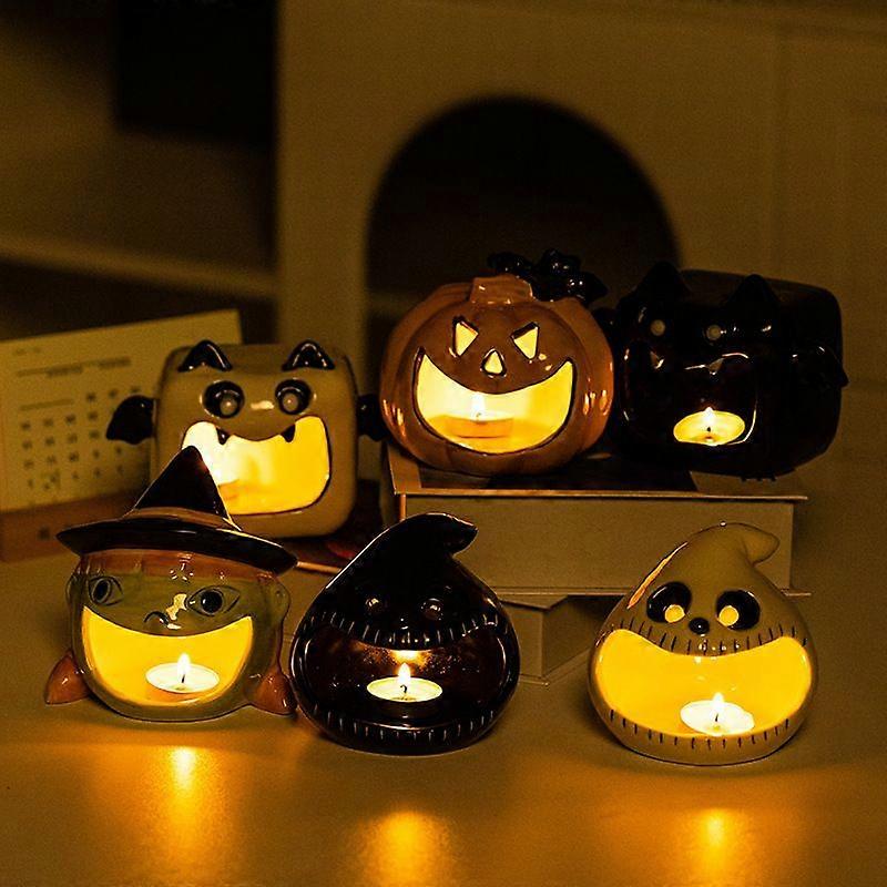 Gresskar lysestake, keramiske gresskar te lysestaker Halloween gresskar lysestake