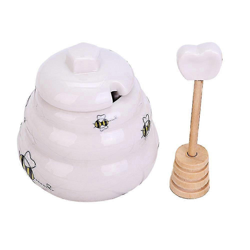 Ceramic Honey Jar - Farmhouse Kitchen Decor - Tea Accessories