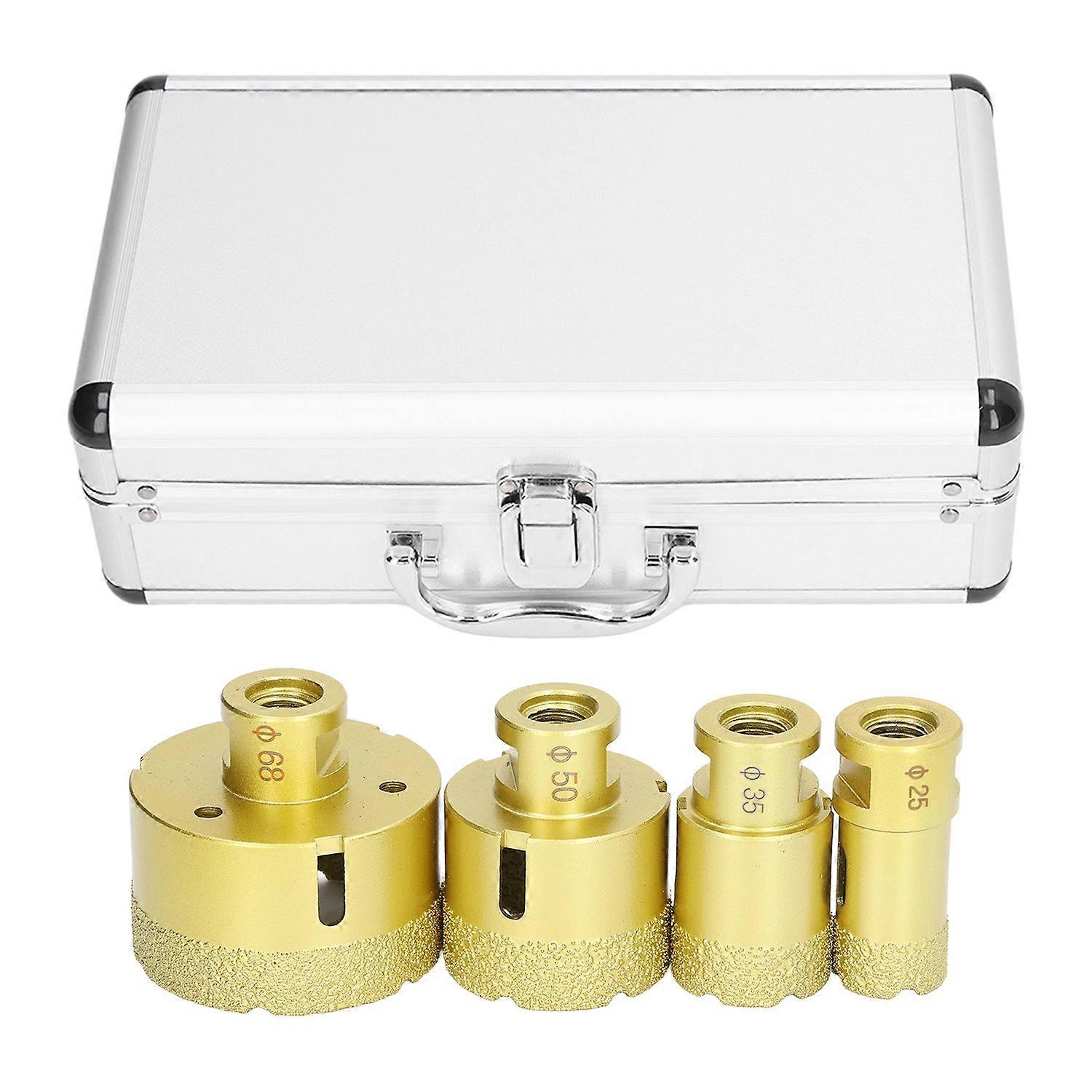 Diamond Hole Saw Kit Drill Brazed Core Bits 25 35 50 68mm M14 for Glass Ceramic Granite