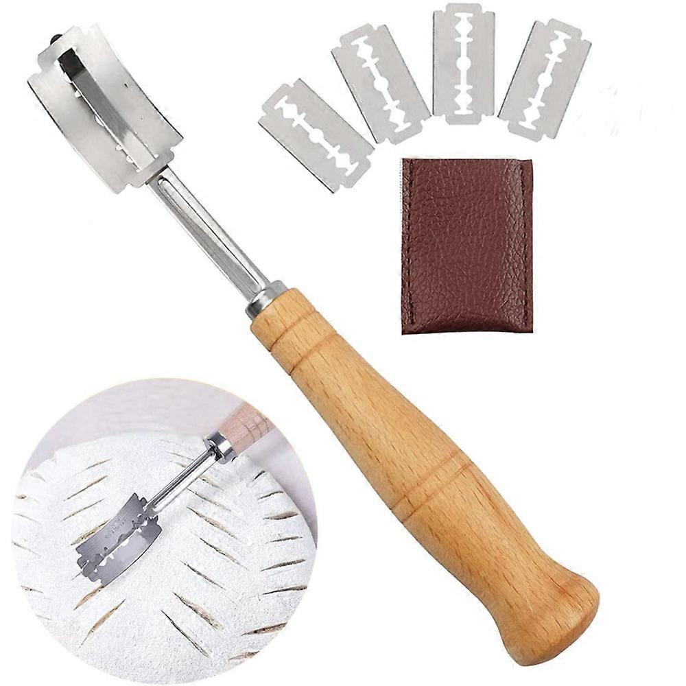 Teigrasierer, Brotbäcker, Baguettemesser, Bäckermesser, Ritzmesser zum Schneiden von Baguette, gebogenes Brotmesser, Teigmesser