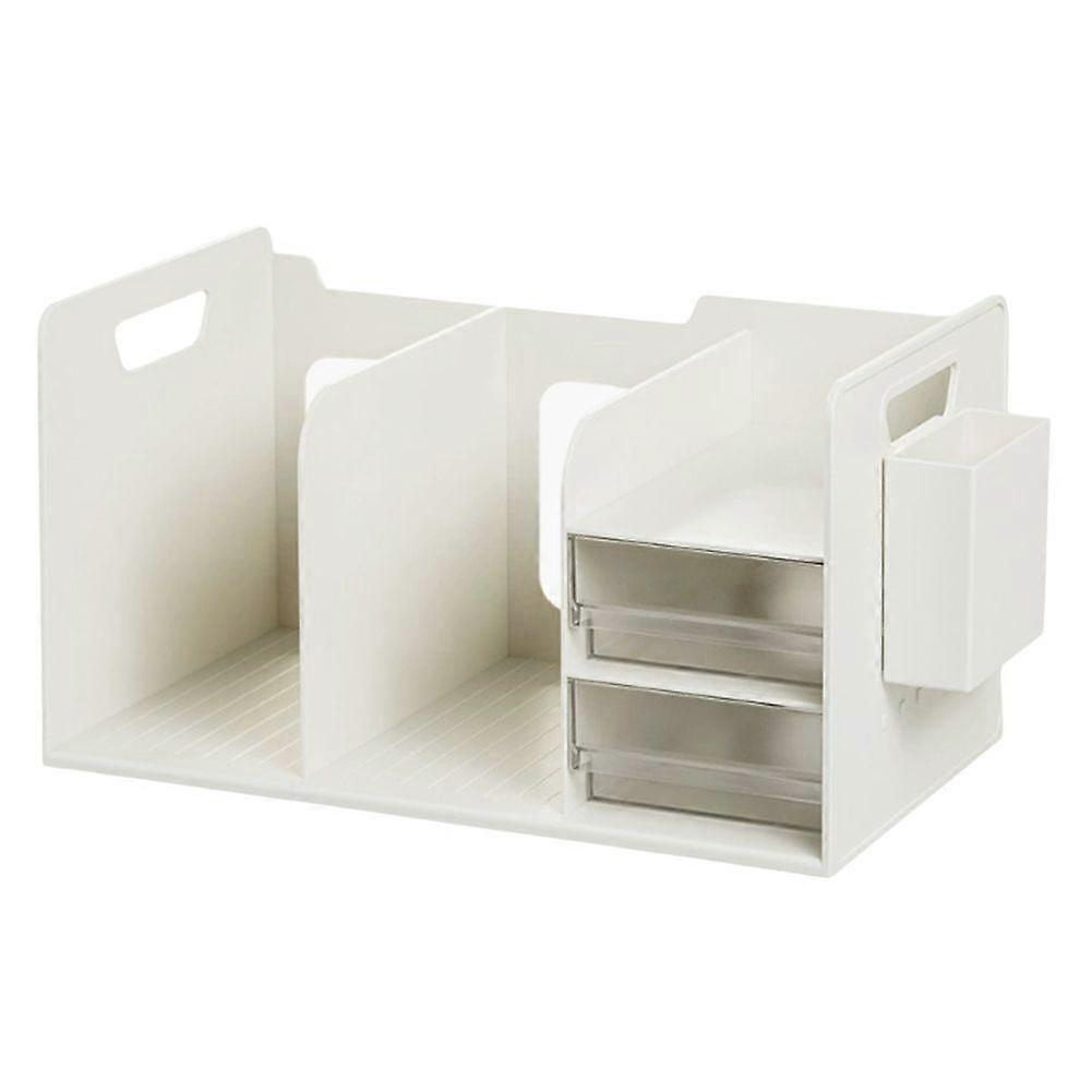 Bookstand Storage Rack with Drawers for Student Bookshelf Blocking Storage Box Book Stopper Desk Or