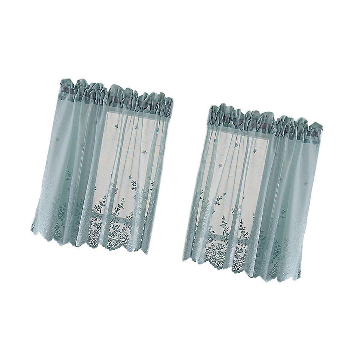 Teal Sheer Κουζίνα Valances Δαντέλα παράθυρο Swag Valance για μπάνιο
