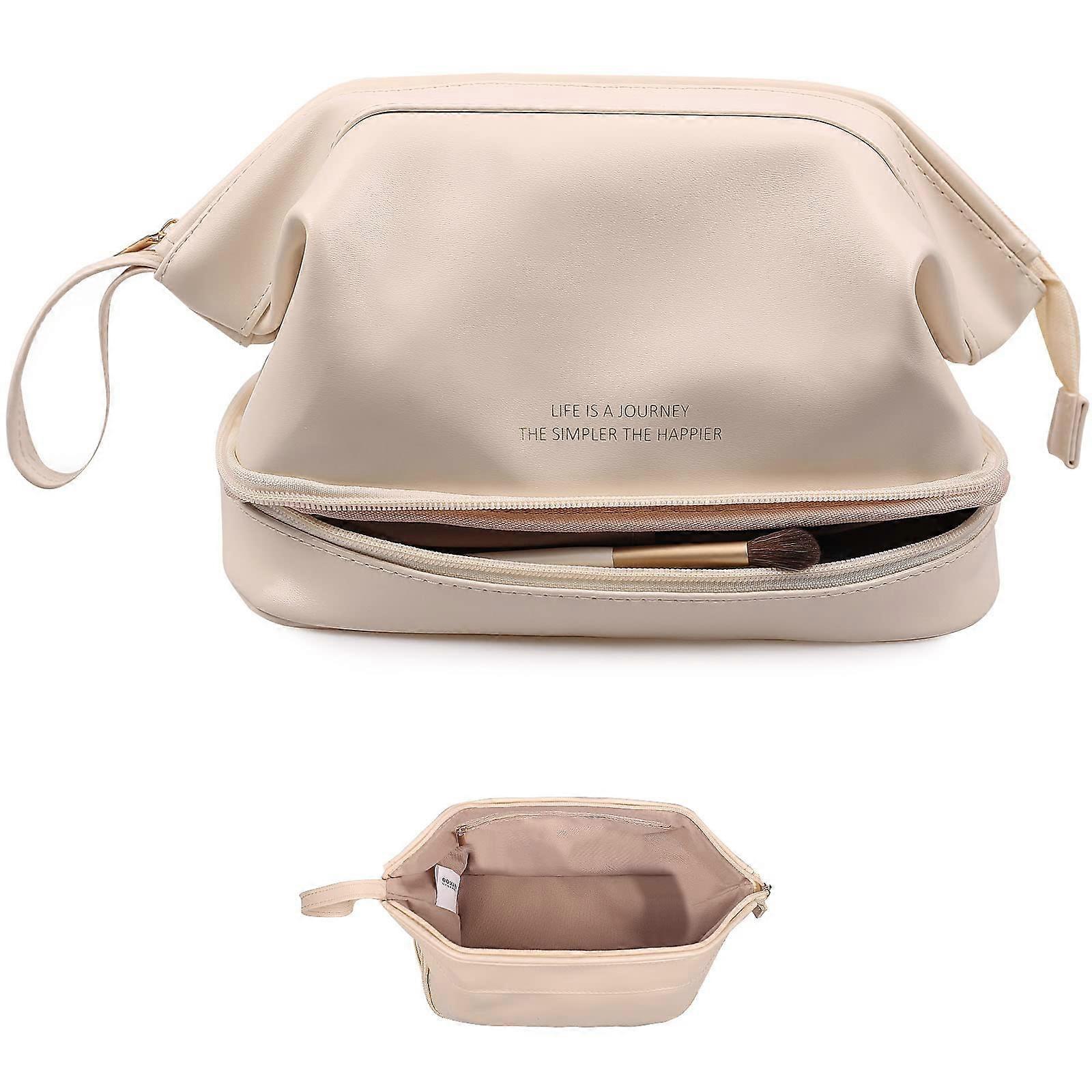Large Makeup Bag, Travel Toiletry Organizer with Bottom Pouch, Waterproof Material, Multi-Compartment Design, Suitable for Women