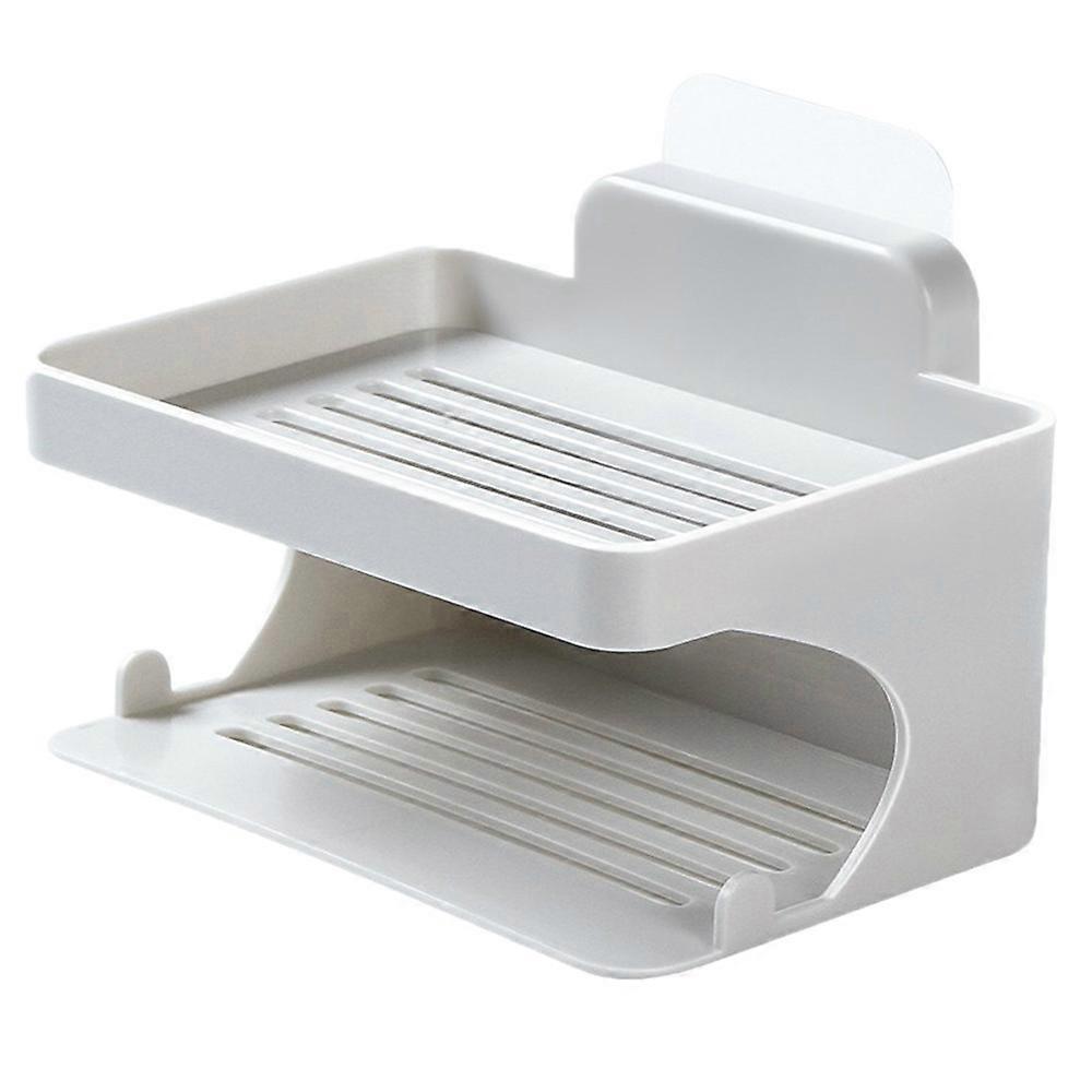 Double Soap Rack Bathroom Viscose Soap Drip Rack No Perforation