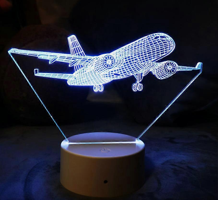 Touch 3D Night Light with Airplane and Color Options