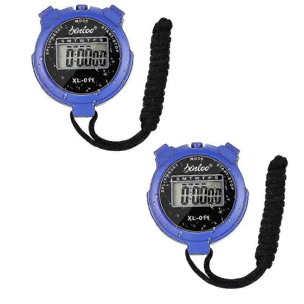 PXCL stopwatch Timer Sports Referee Digital Watch Portable Waterproof Stopwatch Interval Training Timer Abc Blue Outdoor Digital Timer With Lanya