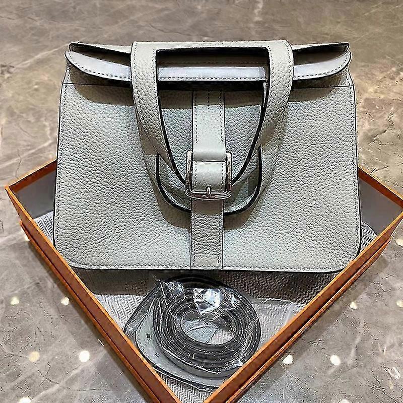 Type K Top Layer Cowhide Leather Crossbody Bag Women Shoulder Bag Color Matching Underarm Bag