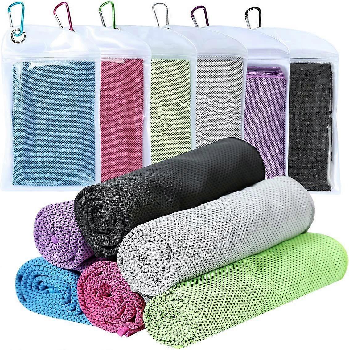 冷却タオルマイクロファイバータオル速乾性-超吸収性-スポーツ、トレーニング、フィットネス、ジム、ヨガ、ピラティス、旅行、C用の超コンパクト冷却タオル