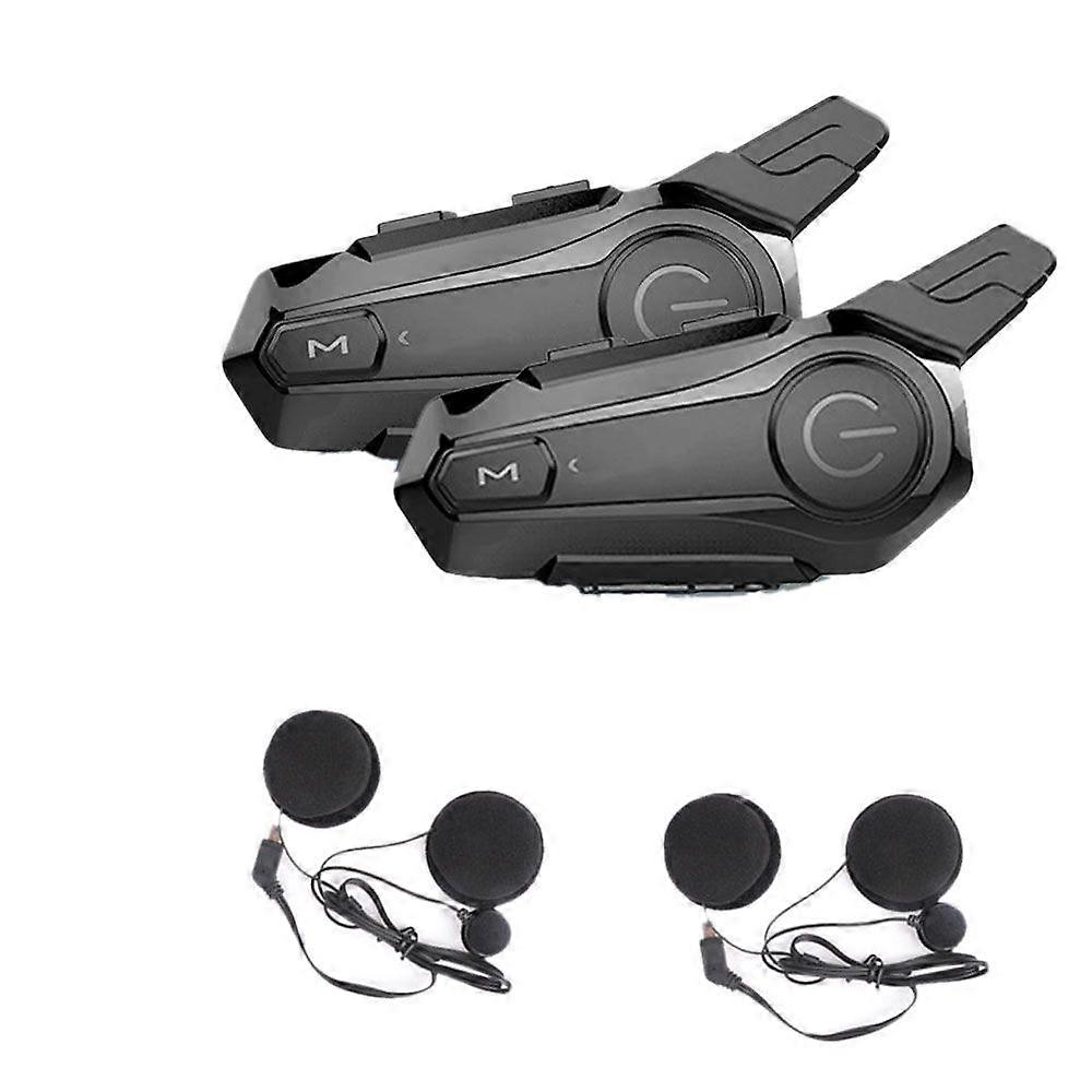2Pcs Bluetooth Intercom Motorcycle Full Helmet Bluetooth Headset for 2 Intercomunicador Wireless Headset