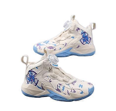 Çocuk Spor Ayakkabısı Kaymaz Basketbol Döner Düğmeler Spor Ayakkabıları