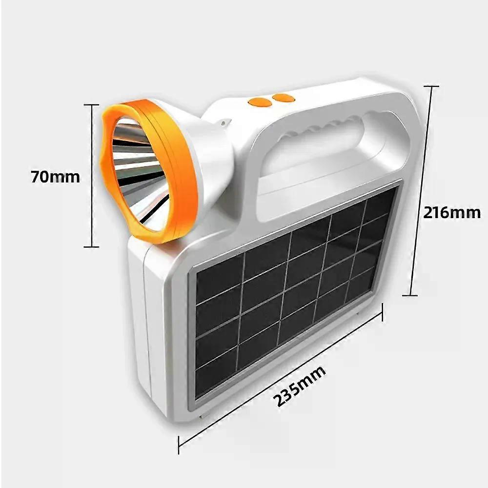 Solar Powered Portable Flashlight Emergency Lamp Camping Light Rechargeable Handheld Torch for Outdoor Activities