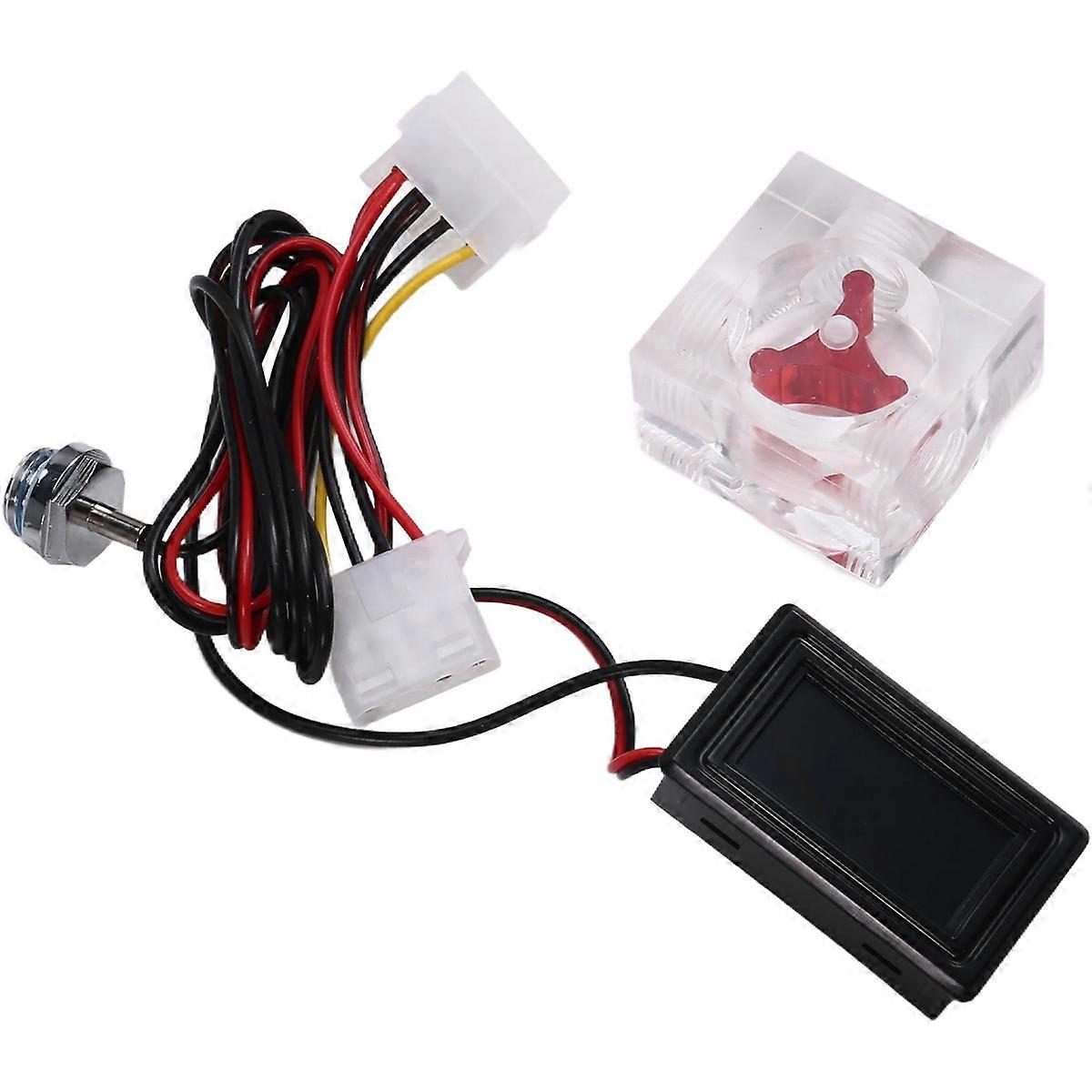 Three Way Flow Meter LED Thermometer for Water Cooling Liquid Cooler Computer Radiator Supplies Tem