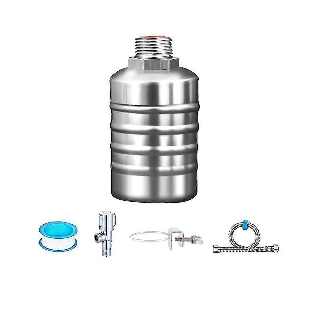 Floating Ball Valve Kit Automatic Water Level Control Valve with Faucet Hose and Clamp Stainless St