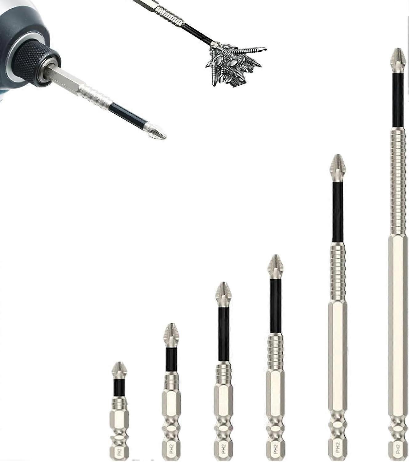 High-Magnetic Screwdriver Drill Bit, Strong Magnetic Durability Screwdriver Drill Bit Set, Anti-Slip Magnetic Electric Screwdriver Set