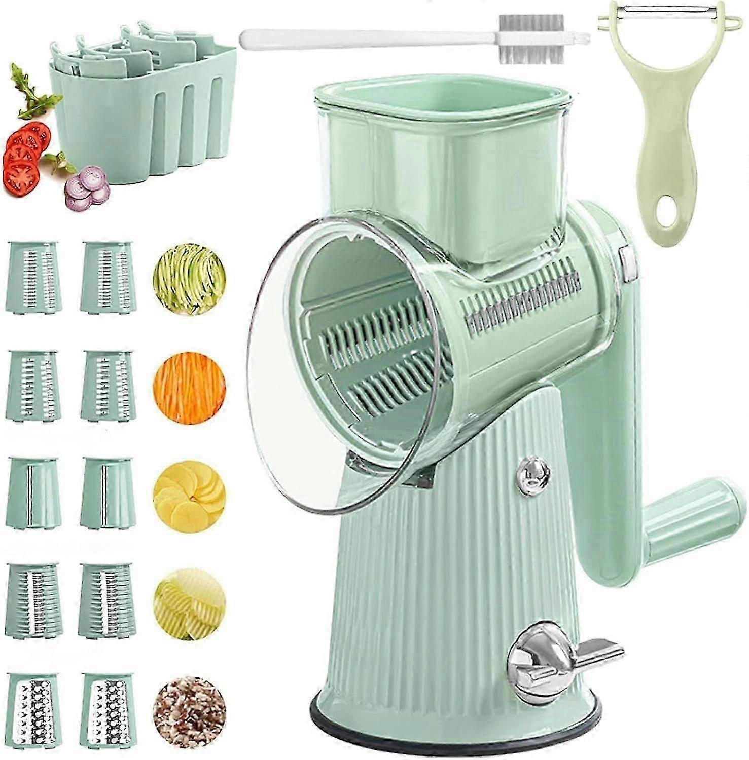 5 in 1 Rotary Grater,  5 in 1 Rotary Cheese Grater Vegetable Slicer,  5 in 1 Hand Crank Fo