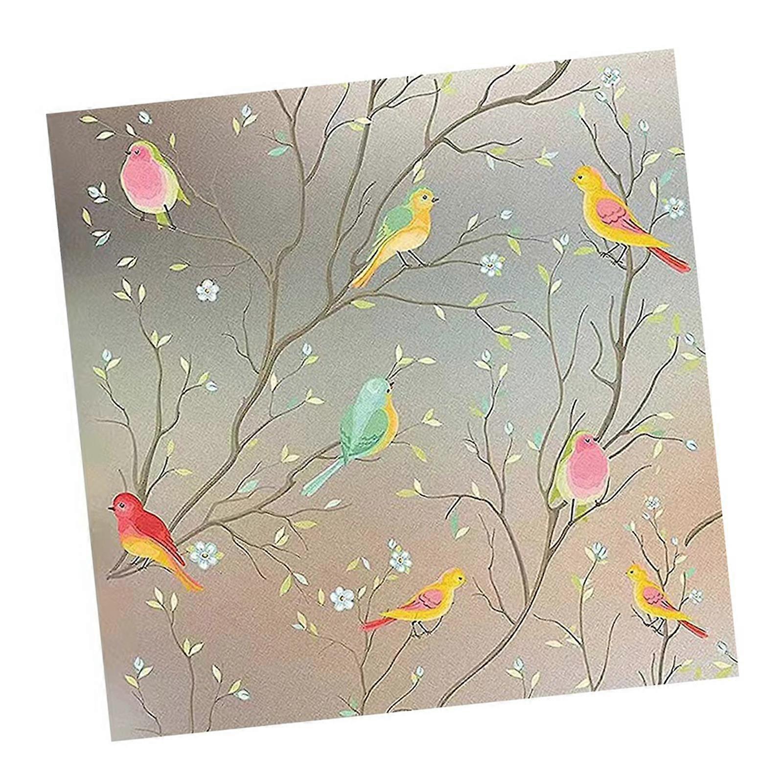 Window Film Bird Window Clings Day and Night Privacy Cling Film No Glue Window