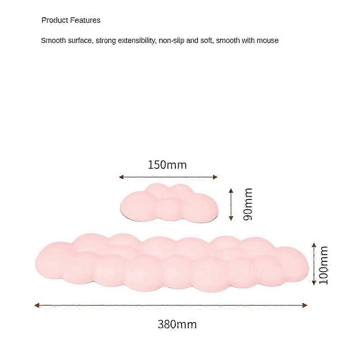 1Set Cloud Wrist Rest Ergonomic Mousepad Keyboard Mouse Pad with Wrist Rest PU Leather Non-Slip Pad JN