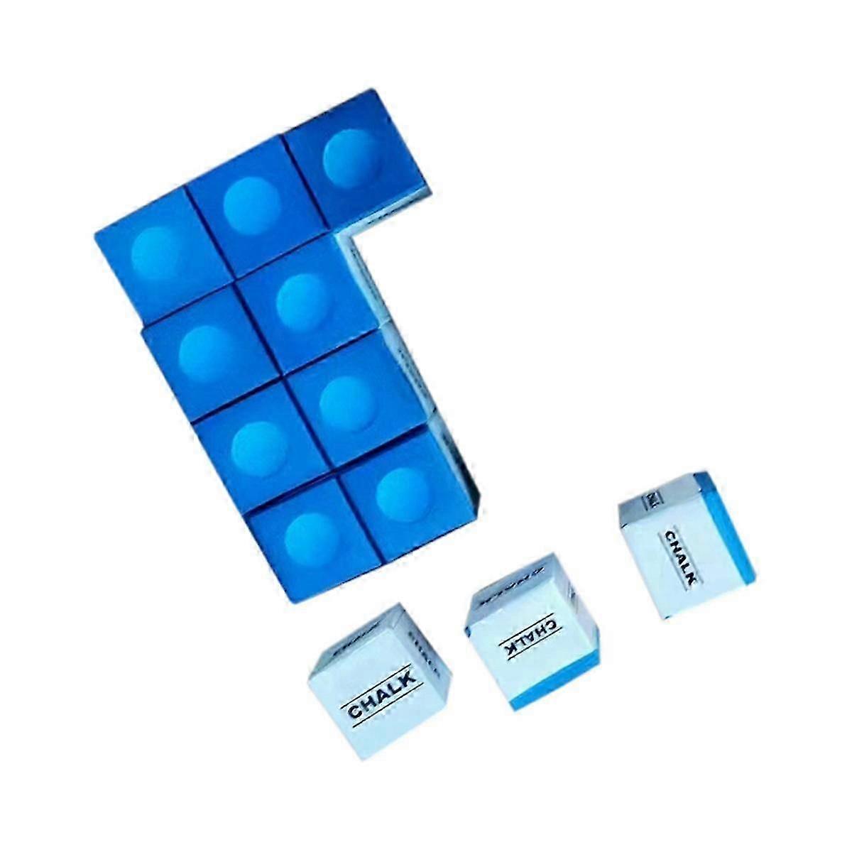 12Pcs Powdered Pool Cue Pool Table Chalk Essential Pool Cue Holder & Snooker Chalk