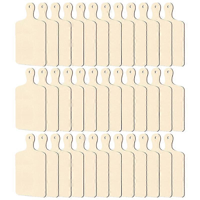 36 Pcs Wooden Mini Cutting Board with Handle Unfinished Wood