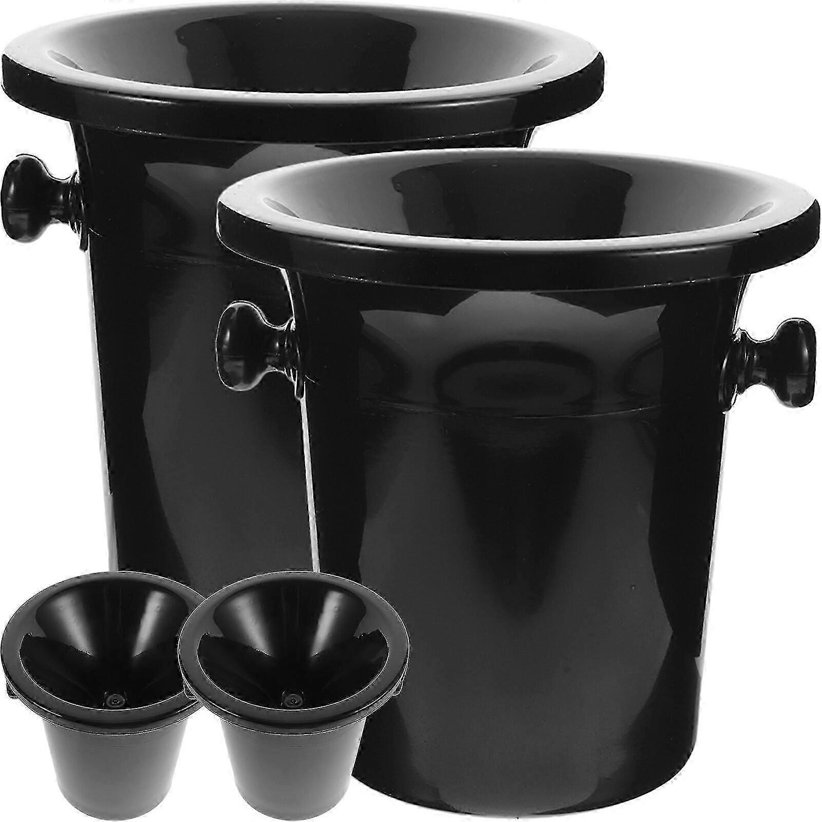 4pcs Creative Wine Tasting Spittoons Wine Spittoons Wine Dump Buckets (black)