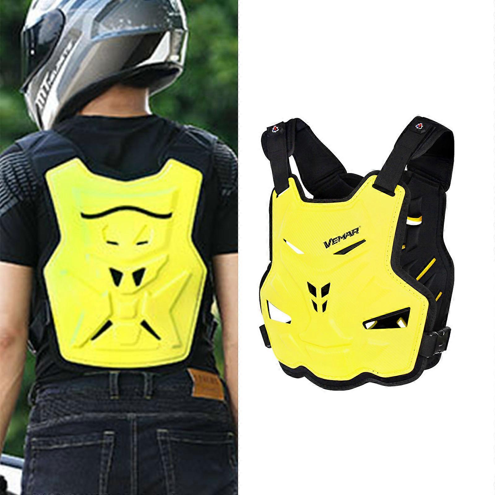Unisex Motorcycle Body Armor Adult Street Bike Chest Protect Off-Road Racing Cycling Body Guard Dirt Bike Vest Protector Yellow