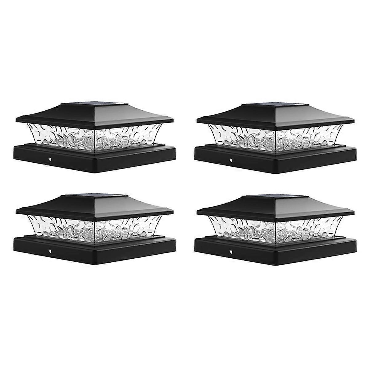 Solar Post Cap Lys Udendørs Dæk Hegn Post Lys 4Pack
