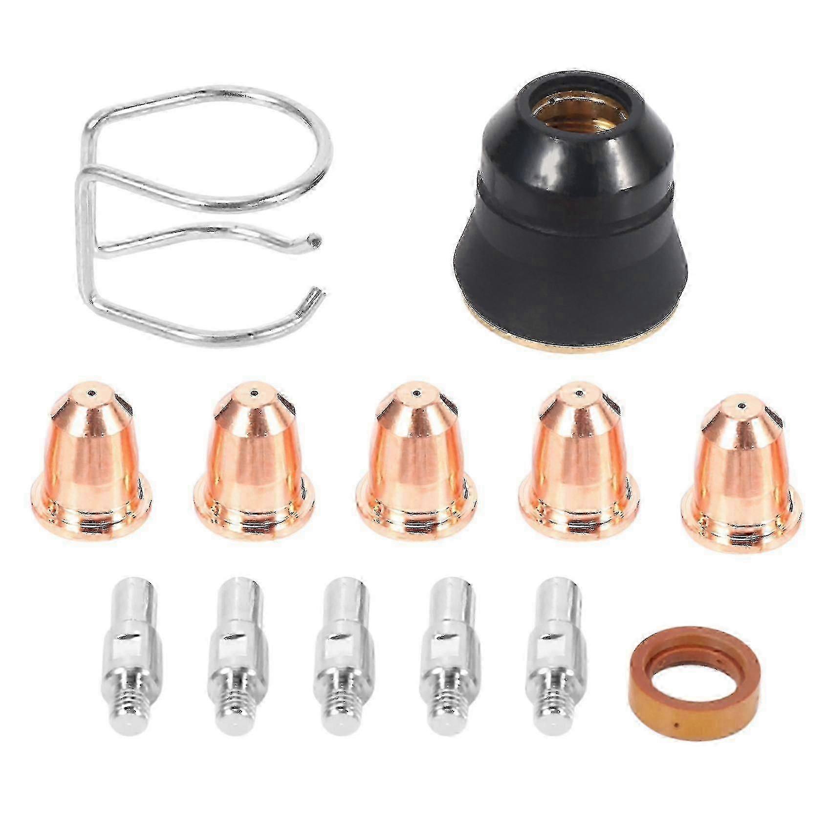 13pcs Plasma Cutter Torch S45 Accessory Kit Electrodes Nozzle Tips Retaining Cap Gas Diffuser Plasm