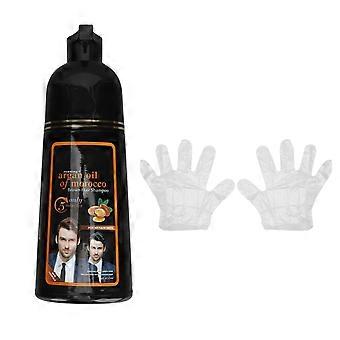 Hair Dye Shampoo Harmaat hiukset peittävät 400ml kosteuttava pikavärjäysshampoo kaikille hiustyypeille