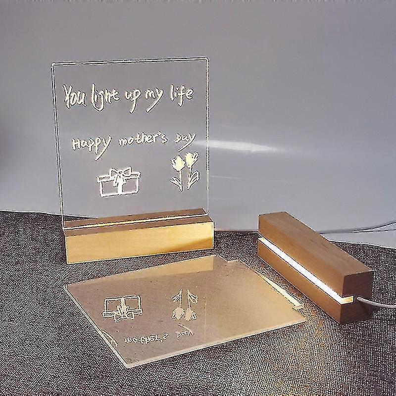 Led Acrylic Diy Message Night Light Desktop Luminous Memo Note Board