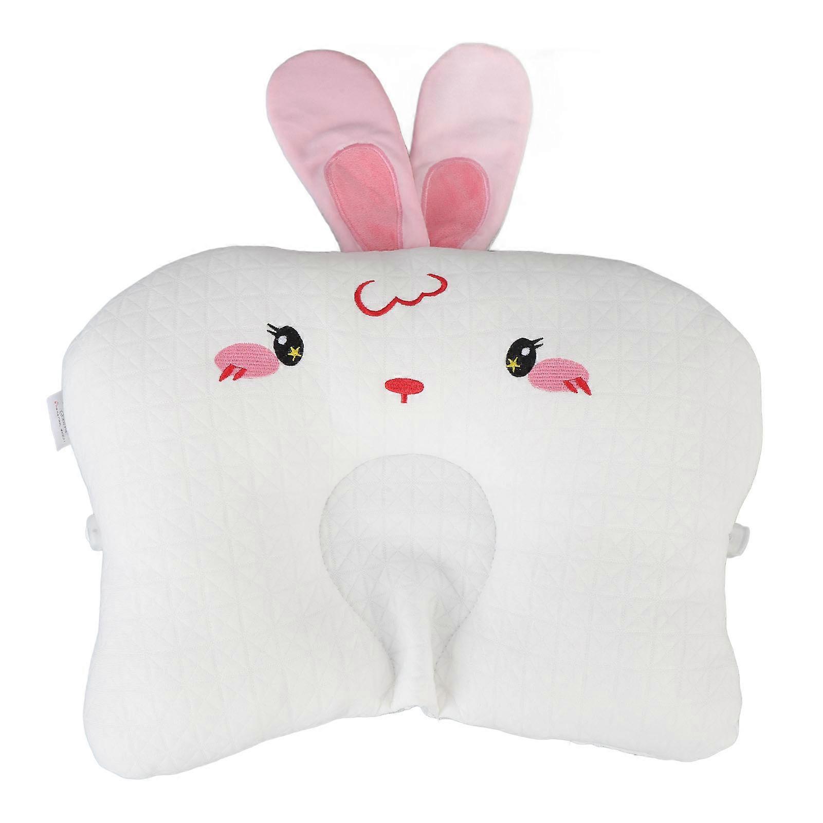 Long Ears Rabbit Baby Soft Comfortable Sleep Cushion Head Support Concave Pillow with Drawstring