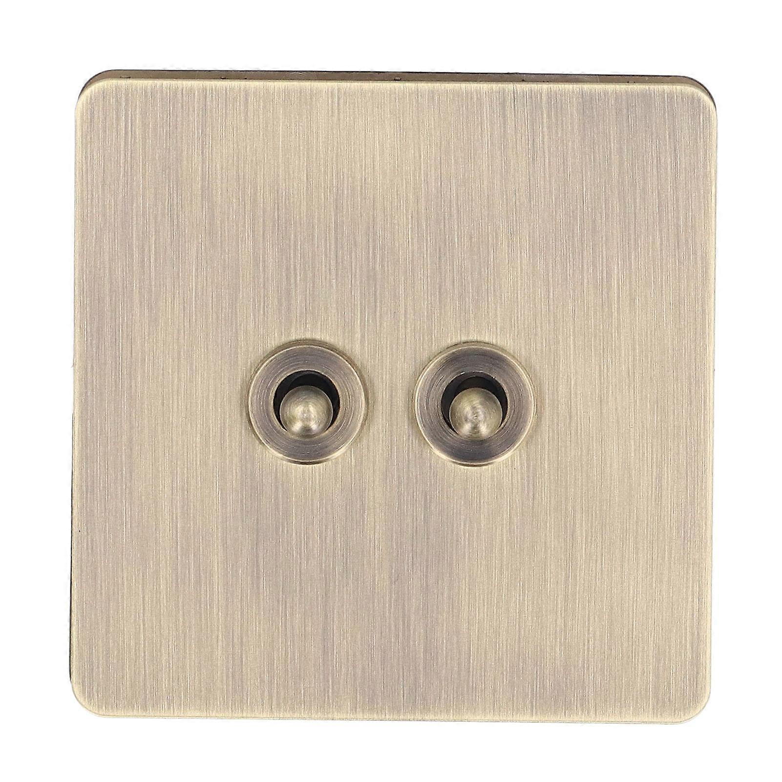 2 Way Toggle Switch Antique Bronze Texture Stainless Steel Panel Toggle Switch AC250V