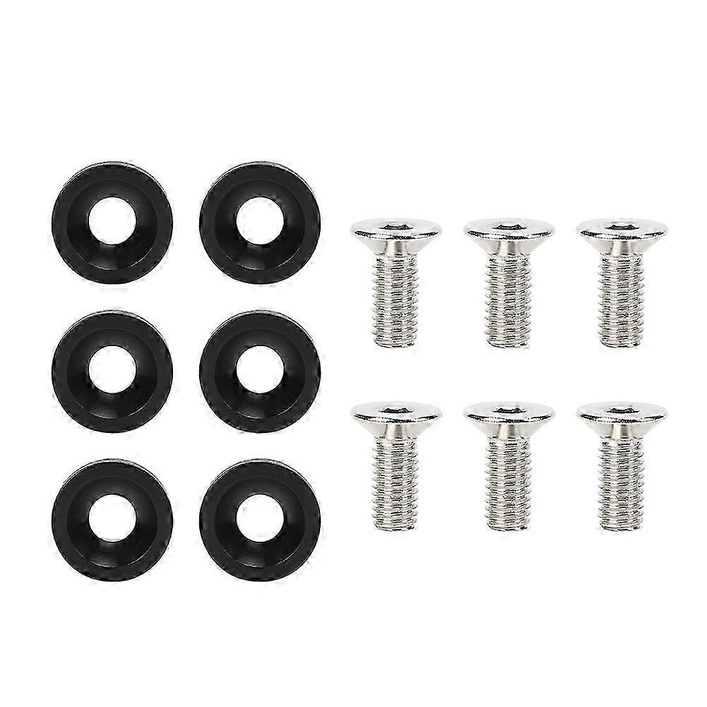 Black M8 Washer Spacers Set for Vehicle Fender Modification - 6Pcs