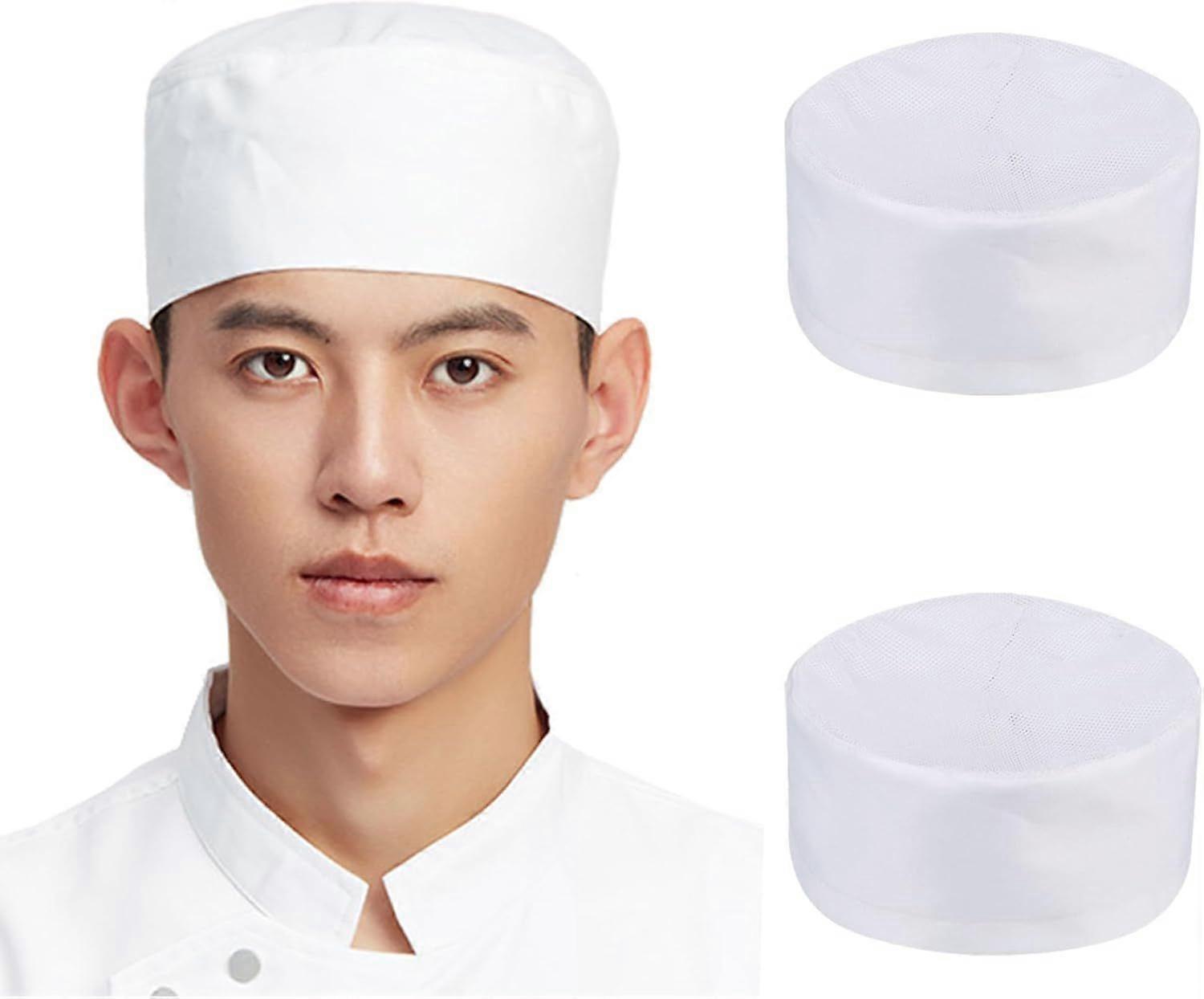 High quality brand new  2 Pcs Unisex Vent Chef Hats Adjustable Kitchen Cooking