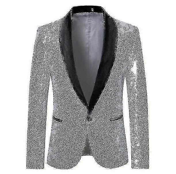 メンズファッションスパンコールカジュアルブレザー Wediing セレブレーションスーツジャケット